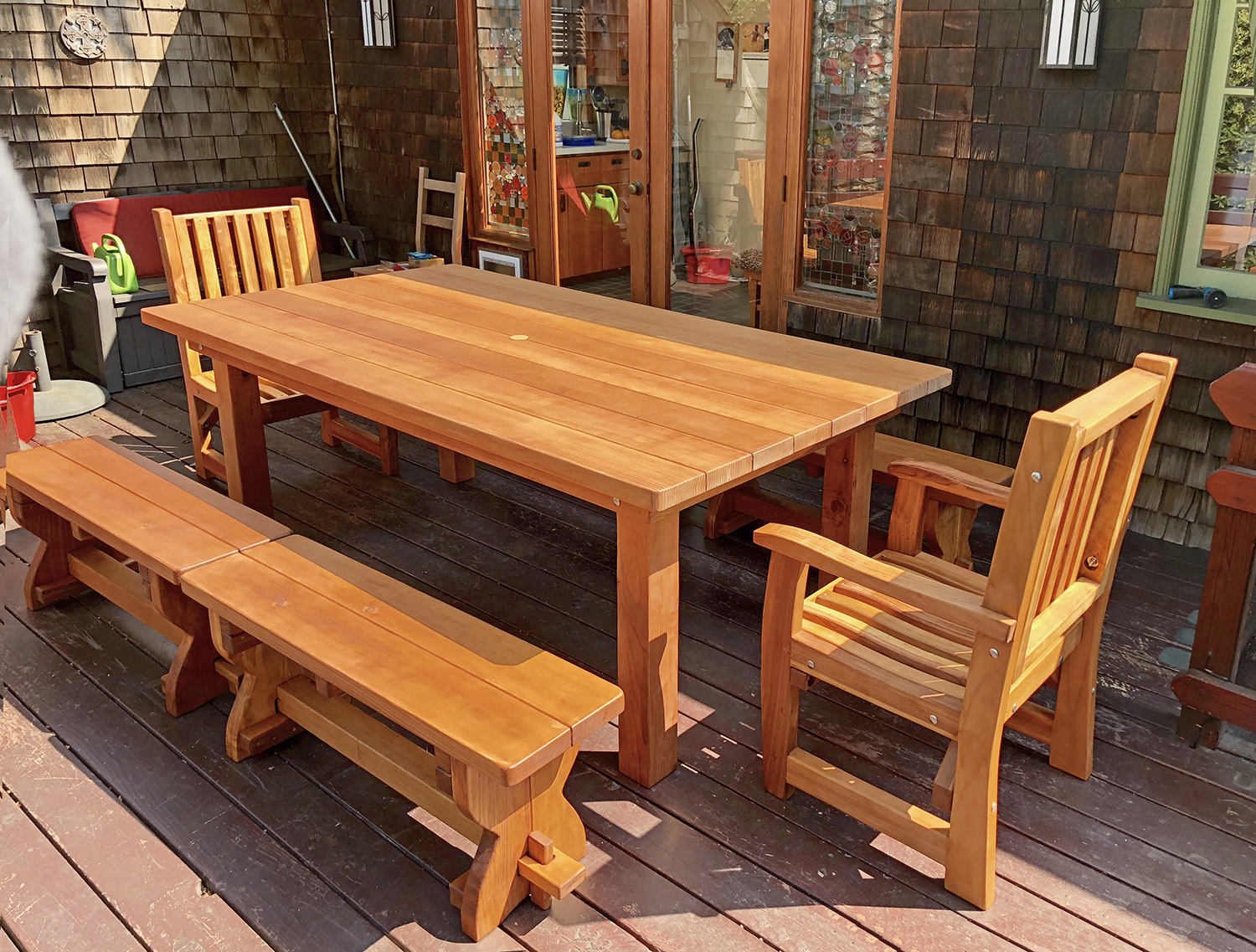 Redwood Patio Table Custom Made Redwood Dining Tables